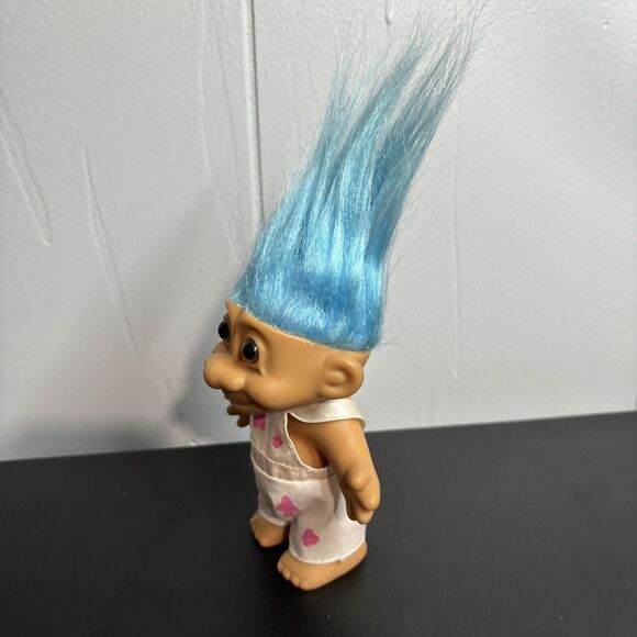 Vintage Russ Painter Troll Doll With Paint Spots & Blue Hair Item No. 18426 - Picture 5 of 8